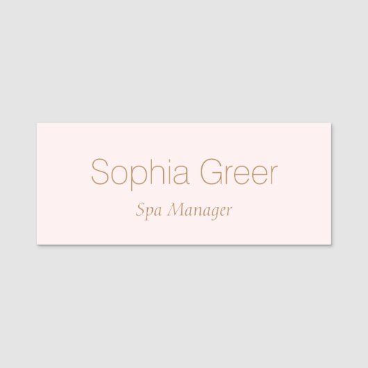 Modern Pink Salon Wellness-Center Name Tag Namensschild (Vorderseite)