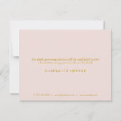 Modern Pink Script Business dank Karte (Rückseite)