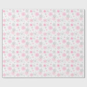 Modern Pink Silver Glitzer Schneeflocken Weihnacht Geschenkpapier (Flach)