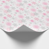 Modern Pink Silver Glitzer Schneeflocken Weihnacht Geschenkpapier (Ecke)