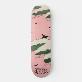 Modern Pink Sky Japanisch Art Skateboard