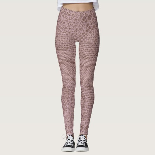 Modern Pink Snakeskin Leggings (Vorderseite)