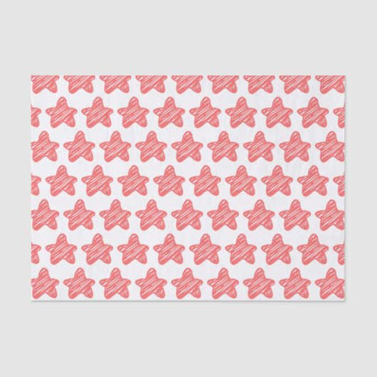 Modern Pink Star Sketch Pattern Seidenpapier (Vorderseite)