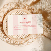 Modern Pink Stripe Heart Valentine Baby Shower Begleitkarte