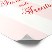 Modern Pink Stripe Heart Valentine Favors Poster (Ecke)