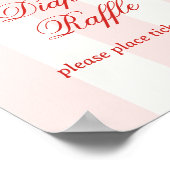 Modern Pink Stripe Heart Valentine Raffle Poster (Ecke)