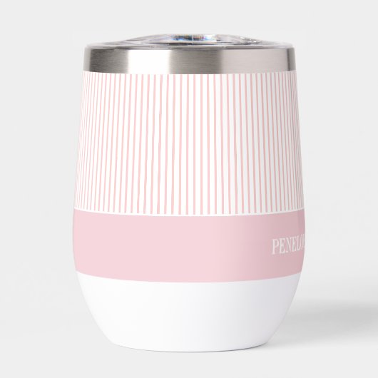 Modern Pink Striped Wedding (Vorderseite)