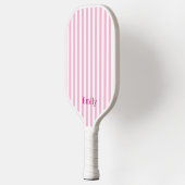 Modern Pink Stripes Custom Name Pickleball Paddle (Links)