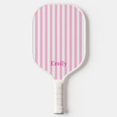 Modern Pink Stripes Custom Name Pickleball Paddle (Vorderseite)