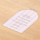 Modern Pink Stripes Elegant Wedding Acryleinladungen (Ablage )