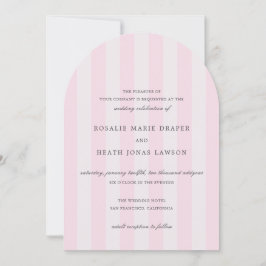 Modern Pink Stripes Elegant Wedding Einladung