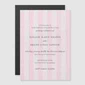 Modern Pink Stripes Elegant Wedding Magneteinladung (Vorne/Hinten)