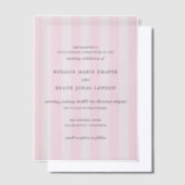 Modern Pink Stripes Elegant Wedding Pergament Einladungen (Versetzt)