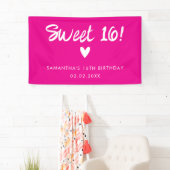 Modern Pink Sweet 16 Geburtstag Banner (Insitu)