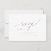 Modern Pink Taupe White Simple Wedding QR CODE RSVP Karte (Vorderseite)