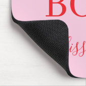 Modern Pink The Boss Name | Girly Gift Mousepad (Ecke)