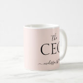 Modern Pink The CEO Name | Best Girly Gift Kaffeetasse (VorderseiteRechts)