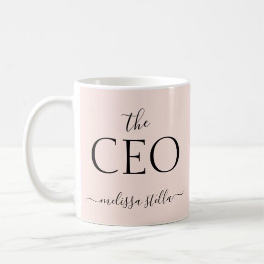 Modern Pink The CEO Name | Best Girly Gift Kaffeetasse (Links)