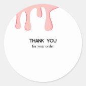 Modern Pink Tropfen Beauty Salon Business Vielen D Runder Aufkleber (Vorderseite)