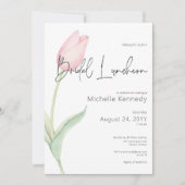 Modern Pink Tulip Solo Bridal Luncheon Einladung (Vorderseite)