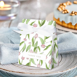 Modern Pink Tulip Vielen Dank Party Geschenkschachtel