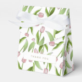 Modern Pink Tulip Vielen Dank Party Geschenkschachtel (Vorderseite)