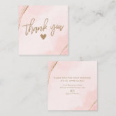Modern Pink und Tan Danke Business Card Telefonnummerkarte (Vorne/Hinten)