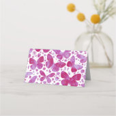 Modern Pink Watercolor Butterfly Platzkarte (Rückseite)