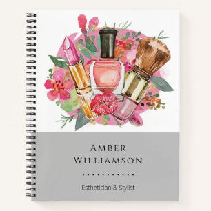 Modern Pink Watercolor Makeup Artist Girly Chic Notizblock