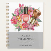 Modern Pink Watercolor Makeup Artist Girly Chic Planer (Vorderseite)