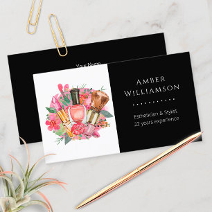 Modern Pink Watercolor Makeup Artist Girly Chic Visitenkarte