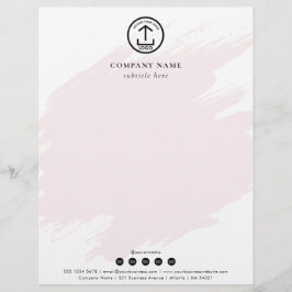 Modern Pink Watercolor Template Logo Social Media Briefbogen