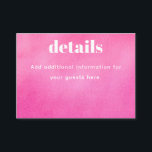 Modern Pink Watercolor Trendy Bat Mitzvah Begleitkarte<br><div class="desc">Personalisierte moderne rosa Wasserfarbe Trendy Chic Bat Mitzvah Enclosure Card</div>