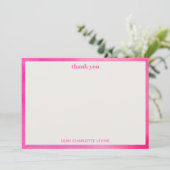 Modern Pink Watercolor Trendy Custom Bat Mitzvah Dankeskarte (Stehend Vorderseite)