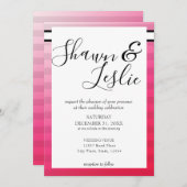 Modern Pink Wedding Typografy Invasion V2 Einladung (Vorne/Hinten)