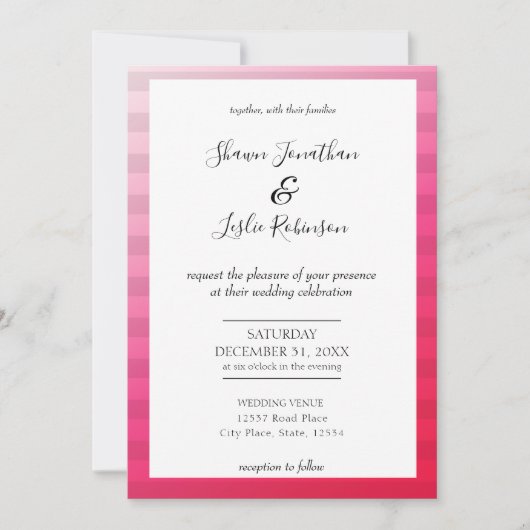 Modern Pink Wedding Typografy Invasion V4 Einladung (Vorderseite)