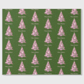 Modern Pink Weihnachtsbaum Grün Geschenkpapier (Flach)