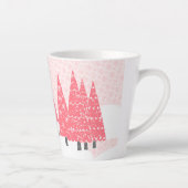 Modern Pink Weihnachtsbaumen Monogram Milchtasse (Rechts)