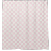 Modern Pink White Checkered Pattern Duschvorhang (Vorderseite)
