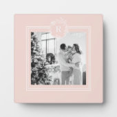 Modern Pink & White Family Foto | Fotoplatte (Vorderseite)