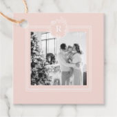 Modern Pink & White Family Foto | Geschenkanhänger (Vorderseite)