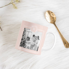 Modern Pink & White Family Foto | Kaffeetasse