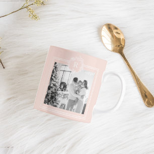Modern Pink & White Family Foto Kaffeetasse