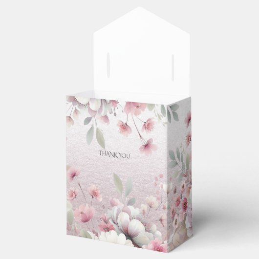 Modern Pink White Floral Gevor Box Geschenkschachtel (Geöffnet)