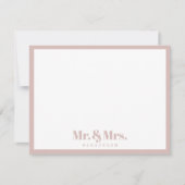 Modern Pink White Mr. und Mrs. Mitteilungskarte (Vorderseite)