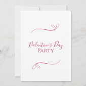 Modern Pink White Palentine's Day Party Invitation Einladung (Rückseite)