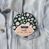 Modern Pink Wildflowers Pattern Button (Beispiel)