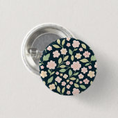 Modern Pink Wildflowers Pattern Button (Vorne & Hinten)