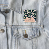 Modern Pink Wildflowers Pattern Button (Beispiel)