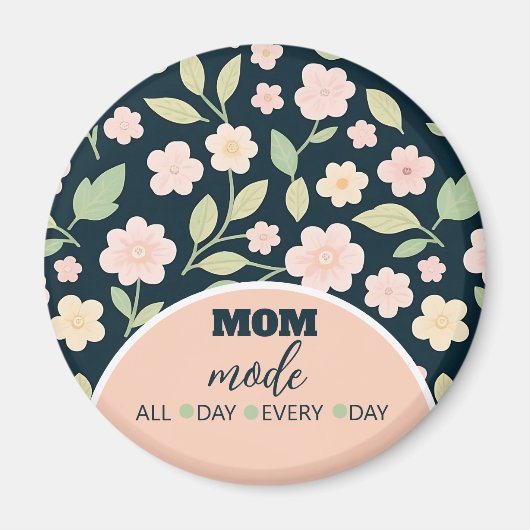 Modern Pink Wildflowers Pattern Magnet (Vorne)